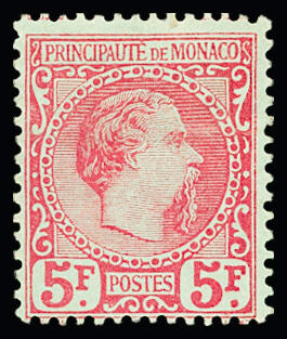 N°10b 5f carmin sur vert, Tirage spécial pour l'Exposition ...