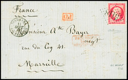 N°24 80c rose, obl GC refait 5118 + CAD "Yokohama Bau français" ...