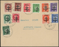 AIGURANDE N°1/11 la série obl. s. Env., TB