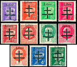 AIGURANDE N°1/11 la série, N°4 obl., neuf **, TB