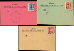 BOURG D'OISANS N°1/3 obl. sur 3 cartes Souvenir, TB