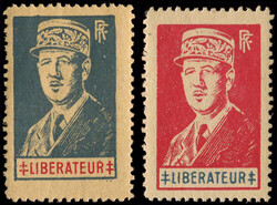 LYON De Gaulle N°5/6 rouge et bleu, neuf **, TB, signés Mayer