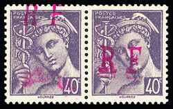 NIORT N°17 40c violet, Mercure, T I et II se tenant, neuf *, TB, ...