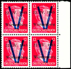 WURTEMBERG N°5 12pf. carmin, BLOC de 4, neuf **, TB