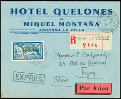 N°21, 5F Merson, obl Andorre la Vieille (1932) sur lettre ...