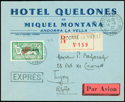 N°22 10F Merson vert et rouge obl Andorre la Vieille (1932) sur ...