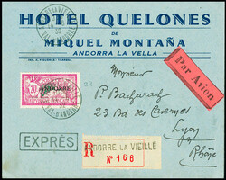 N°23 20F Merson obl Andorre la Vieille (1932) sur lettre ...