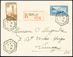 N°31 + 40 obl hex "Canillo vallées d'Andorre" (1932 sur lettre ...