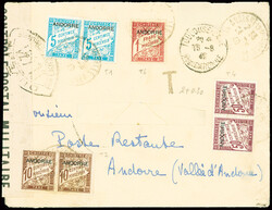 Lettre non AFF de Toulouse (1940) en poste restante avec Andorre taxe ...