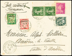 France n°107 + 190 + 278 en paire obl Libourne gare (1933) sur ...