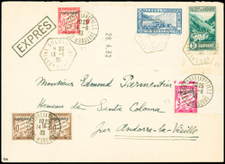 Andorre n°39 + 40 obl hex "Soldeu vallées d'Andorre" (1935) sur ...