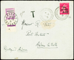 France n°266 obl CAD "La Tour de Carol entrepôt Pyrénées Orles" ...