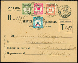 Env. des recouvrements n°1494 avec Andorre taxe n°9 + 10 + 11 + 13 ...