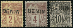 N°2/3 et 5 : 2c., 4c. et 10c. de 1892, neuf *, TB