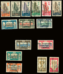 N°38 à 52 Les 15 valeurs oblitérées (n°43, 47, 48, 51 neufs), le ...