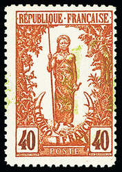 N°36b 40c brun et olive, FOND RENVERSE, neuf **, TB. Signé Calves