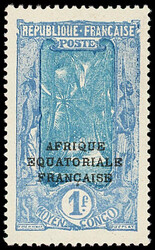 N°101a (1f25) sur 1f. bleu et outremer, SANS la surch. de la ...