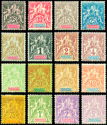 N°1, 2/5 et 6/17 (sauf n° 13) : Type Groupe de 1900-05, neuf *, TB