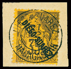 N°22 35c. violet sur jaune orange, obl. sur petit fragment. TB ...