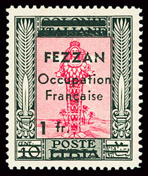 N°3 1f sur 10c. noir et rouge carminé + n°7 5f sur 50c. noir et ...