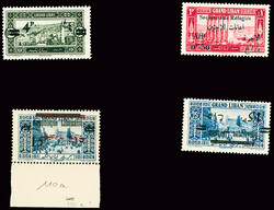 N°66a variété surcharge noire + n°83c variété double surcharge ...