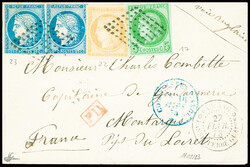 Colonies générales n°17 + 22 + 23, 2 pièces, obl losange de ...