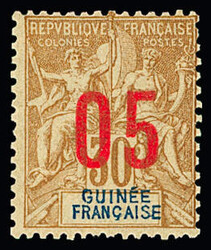 N°52A 05 sur 30 c., chiffres espacés, neuf **, TTB, RR (tirage 213 ...