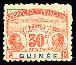 TAXE N°12a 30c. rouge sur chamois, variété dentelé 11, neuf **, TB