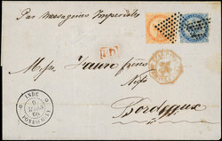 Col. Gen. N°4 et 5, 20c. et 40c. obl. Losange s. LSC, càd INDE ...