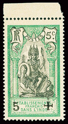 N°45Cb 5c vert et noir, variété surcharge noire, BdF, neuf **, TB