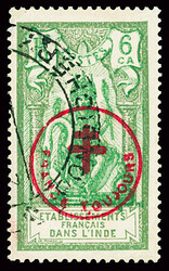 N°230F 6ca. vert foncé et vert (C), obl., TB. Signé A.Brun, Calves
