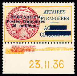 N°2 20m jaune-orange et brun-rouge, bdf avec date 23.11.36, neuf * ...