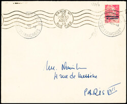 N°3 20m sur 6f rose carminé obl. 14.08.1948 sur lettre pour Paris ...