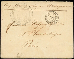 Càd CORPS EXP. MADAGASCAR T.4. 10/4/87 s. Env. avec griffe manus. et ...