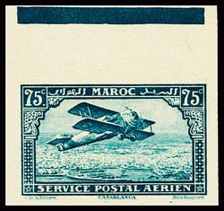 POSTE AERIENNE N°4 75c. bleu + n°4a ND avec bdf et ligne ...