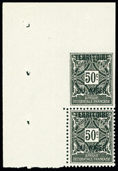 TAXE N°6b 50c. noir, variété ND tenant à normal, CdF, neuf **, ...