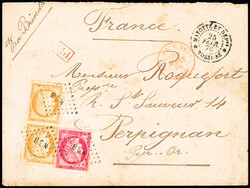 Col. Gen. N°21 et 22, 80c rose et 15c bistre PAIRE, tous obl. Los. ...