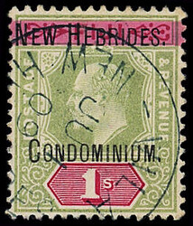 N°11 : 1s. vert et rose, obl., TB