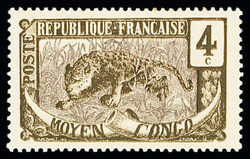 N°27a 4c. sépia et lilas, variété sans surcharge, neuf **, TB. ...