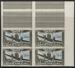 POSTE AERIENNE N°30 essai non dentelé noir et bleu bloc de 4, cdf, ...