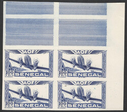 POSTE AERIENNE N°30e essai non dentelé sur carton bleu-gris sans ...