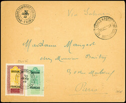 N°24 + 25 obl CAD "Tombouctou Soudan français" (1923) sur lettre ...
