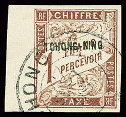 TAXE N°4 à 6 40c noir, 60c noir, 1f marron BdF, obl., SUP