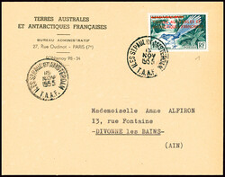 TAAF n°1 obl CAD "Iles St Paul et Amsterdam TAAF (13 nov 1955) sur ...