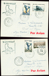 2 lettres AFF respectivement TAAF n°3 + 6 et n°2 + 5. TB