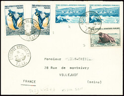 TAAF n°3, 2 pièces + 4 + 7 obl CAD sans millésime "Archipel ...