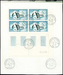 TAAF PA n°3 en bloc de 4 coin daté 5.4.56 obl CAD "Archipel ...
