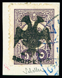 N°12 obl. Timbre très rare, il est sur fragment et signé Scheller ...