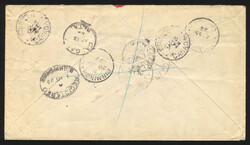 1922 (April 13), 7c yellow Admiral pair on registered cover from ...