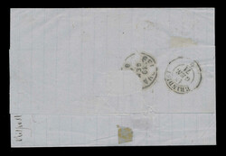 1871 (January 14), folded letter from Smyra to Genoa, franked with ...